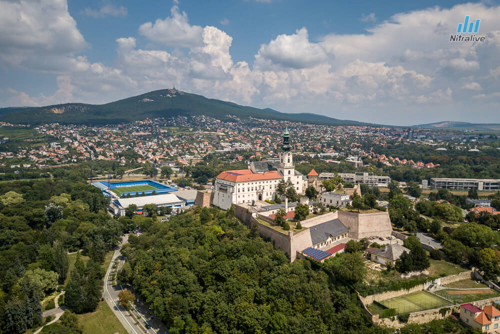 Wine tour of Slovakia, Nitra panorama shot with St Emeram cathedral
