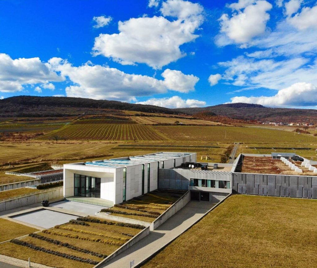 Wine Tour of Slovakia, photo of Elesko wine house from drone