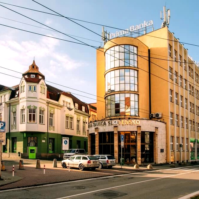 Financial Palace Zilina Slovakia historic Functionalist building city centre